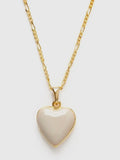 Large Enamel Heart Locket in Beige