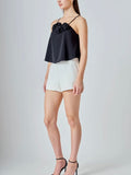 Smell The Roses Tank in Black