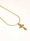 Axelle CZ Cross Necklace in Multi
