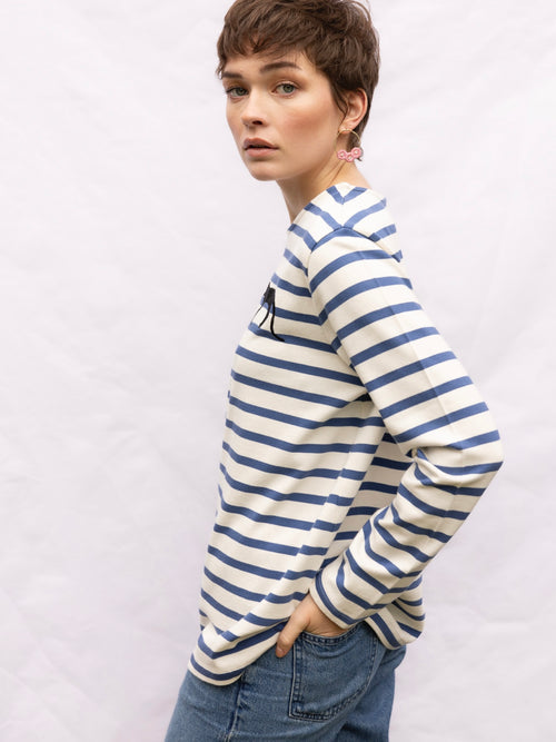 Jaguar Stripe Top in Blue