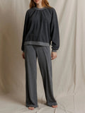Marley Fleece Pants in Dark Heather Grey