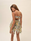 Elea Mini Dress in Yellow Blue