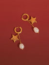 Laurea Star Pearl Drop Earrings