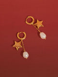 Laurea Star Pearl Drop Earrings