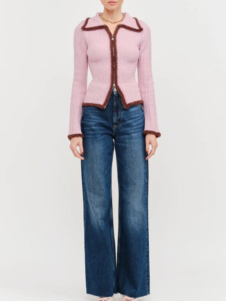 A Touch Of Trim Sweater in Mauve