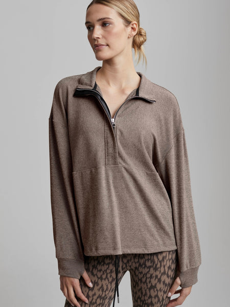 Maida Half Zip Midlayer in Carob Marl