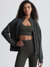 Tayah Zip Through Midlayer in Dark Resin Green