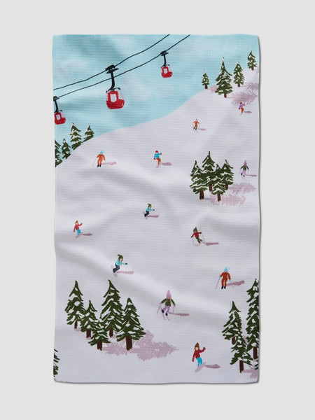 Winter Skiing Trip Tea Towel