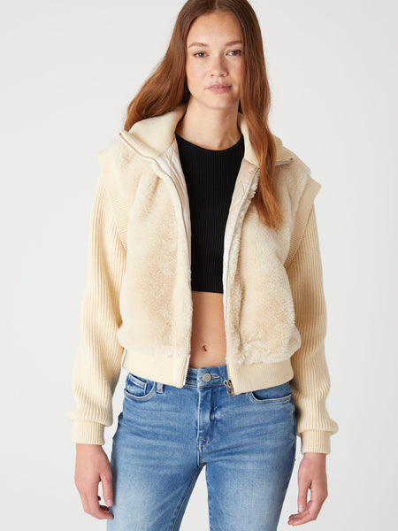 Toasty Vibes Sherpa Jacket in Black & Rust