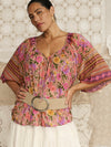 Swan Lake Flutter Sleeve Blouse in Lilac Rose
