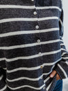Piper Cabana Stripe Cardigan in Grey & Ivory