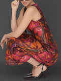Fall Floral Fit & Flare Maxi Dress in Jardin Print