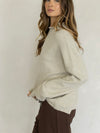 Piper Mock Neck Pullover in Beige