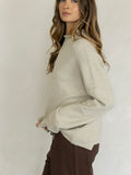 Piper Mock Neck Pullover in Beige