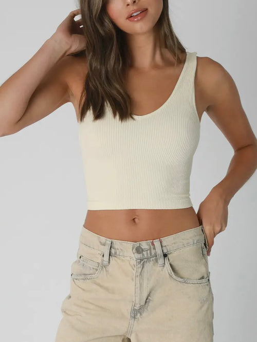 Reversible Ribbed Brami in Butter Cream