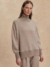 Barker High Neck Sweat in Taupe Marl