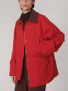 Rylan Mid Length Jacket in Washed Red