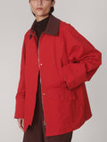 Rylan Mid Length Jacket in Washed Red