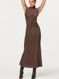 Riana Dress in Brown Metallic