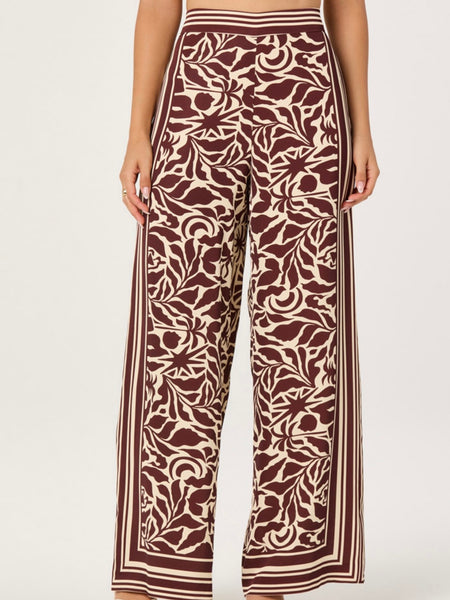 Eva Pants in Brown Tropical