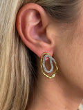 Harper Two Tone Pave Earrings