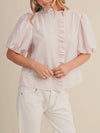 Ruffles At The Resort Button Up in Pink