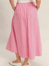 Stay Striped Maxi Skirt in Pink