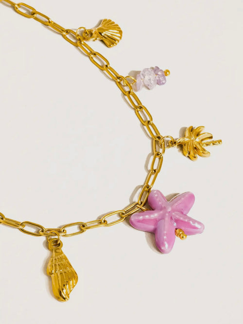 Anya Stars & Palm Charm Necklace