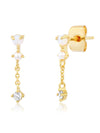Opal CZ Chain Dangle Studs