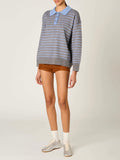 Alameda Stripe Sweater in Heather Grey