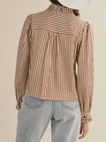 Stripes Are A Neutral Button Up in Pecan