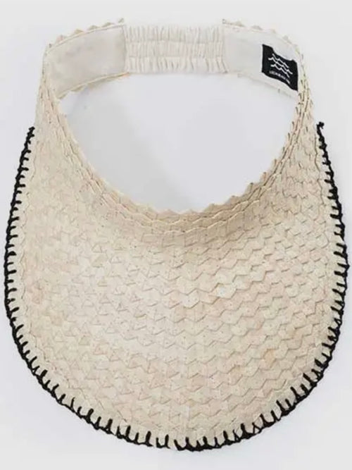 Playa Crochet Straw Visor in Natural