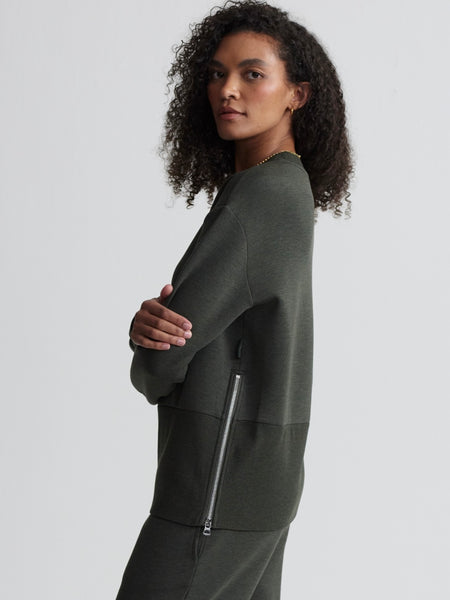 Lowry Longline Sweat in Olive Marl