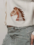 Horse-ing Around Cardi in Ivory