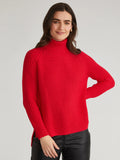 Stella Turtleneck Pullover in Cherry Red