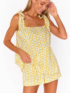 Britt Bow PJ Set in Limoncello Stripe Print