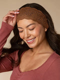 Wide Lace Elastic Headbands 2pc in Mocha & Chocolate