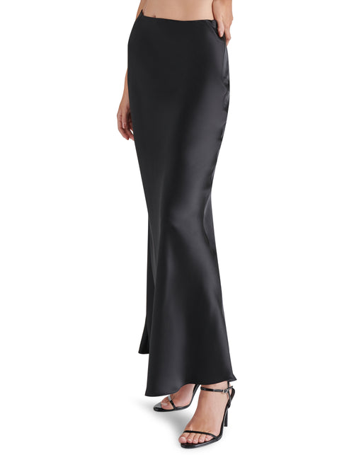 Jeannie Satin Maxi Skirt in Black