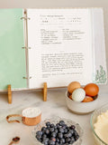 Gingham Recipe Binder in Beige