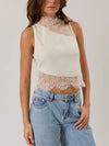 Long Lasting Lace Tank in Cream