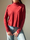 Mock Neck Long Sleeve Tee in Desire