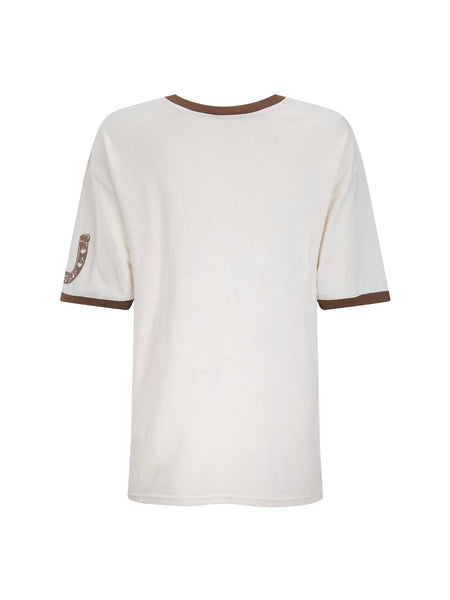 Texas Sweetheart Oversized Biker Tee in Vintage Cream