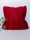 Cable Knit Pillow in Red