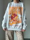 90's KC Football Oversized Sweatshirt in Grey/Yellow