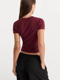 The Baby Tee in Berry Noir