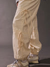 Tied To Side Joggers in White Melange