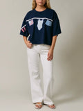 American Girl Tee in Navy