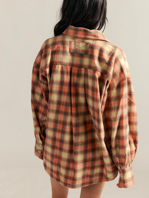 Ashley Plaid Shirt in Sand Combo