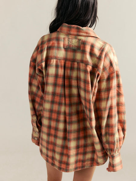 Ashley Plaid Shirt in Sand Combo
