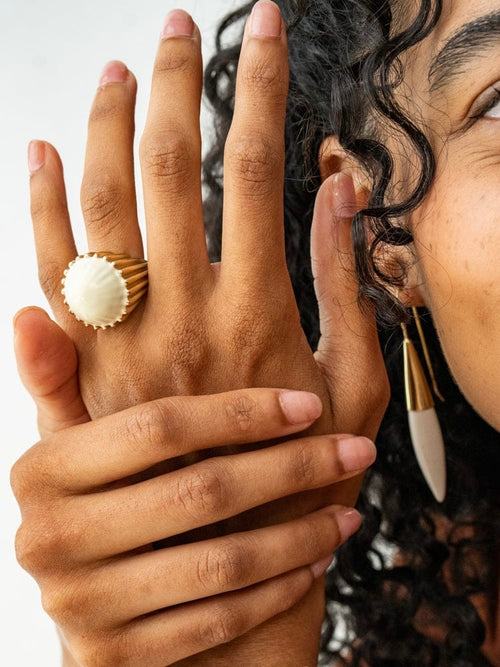 Isabella Cocktail Ring in Ivory